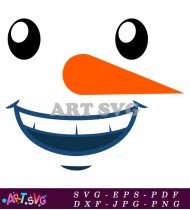 Snowman Christmas Face Holiday Decoration Design SVG