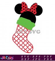 Christmas Stocking With Minnie Mouse SVG