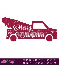 Christmas Truck Red Design Merry Christmas SVG