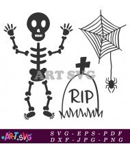 Skeleton With Bones And A Cross SVG