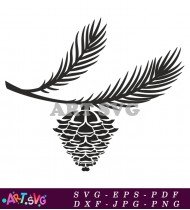 Pine Cone Design Christmas Tree Branch SVG