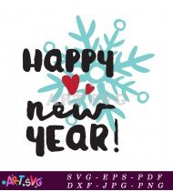 Happy New Year Snowflake Design For Xmas SVG