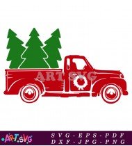 Christmas Truck Silhouette Vector Holiday Design SVG