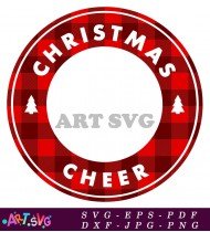 Red Plaid Christmas Cheer Design Printable SVG