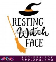 Resting Witch Face Halloween Svg Cut File SVG