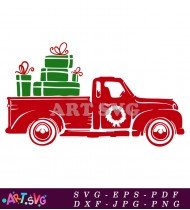 Vintage Red Truck Christmas Svg Cut File SVG