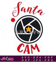 Santa Camera Illustration for Holiday Cards Design SVG