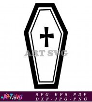 Halloween Cross In A Coffin Clipart SVG