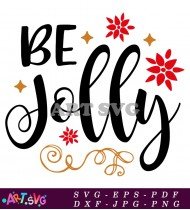 Be Jolly Christmas Cute Red Design SVG 1