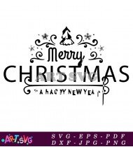 Christmas Holiday Lettering With Snowflakes SVG