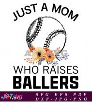 Just A Mom Softball Baller Design SVG