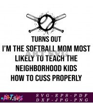 Softball Mom Cuss Words Funny Design SVG