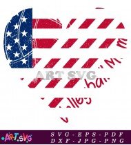 Patriotic American Flag Heart Mom Design SVG