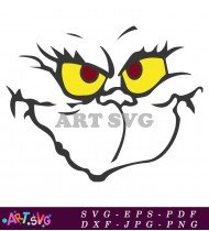 The Grinch Face Illustration SVG Cut File 1