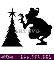 Silhouette Grinch Christmas Design Vector SVG