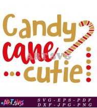 Candy Cane Christmas Cute Design Holiday Printable SVG