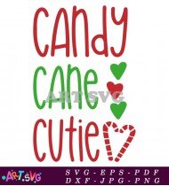 Candy Cane Cutie Christmas Holiday Festive Design SVG