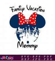 Family Vacation Minnie Mouse with Castle Graphic SVG