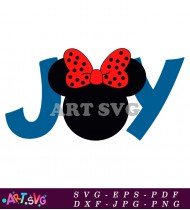 Red Minnie Mouse Ears Joy Christmas Design SVG 1