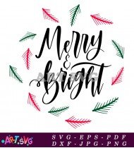 Merry Bright Christmas Design Vector Template SVG