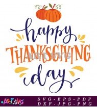 Happy Thanksgiving Day Pumpkin Fall Design SVG