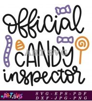 Official Candy Inspector Halloween Quote Design SVG