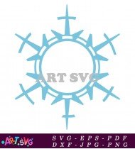 Light Blue Snowflake With Six Points For Winter SVG