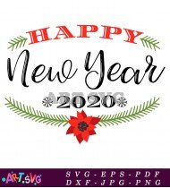 Happy New Year 2020 Christmas Design SVG