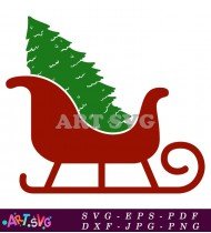 Christmas Sleigh Red And Green Decoration SVG