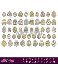 Easter Eggs Pattern For Spring Decorations Vector SVG