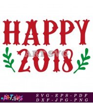 Happy 2018 Christmas Holiday Design SVG