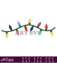 Christmas Lights Silhouette SVG Cut File Design