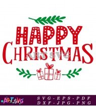 Happy Christmas Gifts Holiday Design SVG