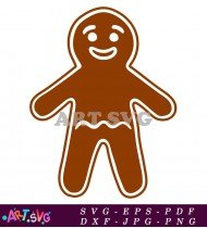 Gingerbread Man Holiday Christmas Design SVG 1