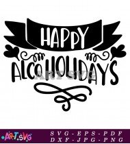 Happy Holidays Lettering Design Svg File SVG