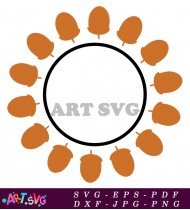 Acorn Frame Wreath Fall Autumn Decor Silhouette SVG