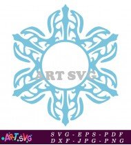 Cool Blue Snowflake Illustration Floral Design SVG