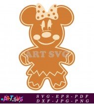 Cute Gingerbread Mouse Christmas Ornament SVG