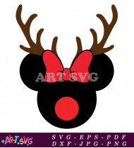 Minnie Mouse Reindeer Antlers Christmas Design SVG 1