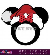 Minnie Mouse Silhouette Christmas Ornament Clipart SVG 1