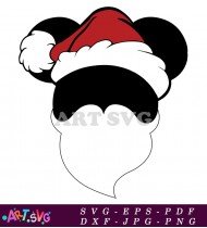 Mickey Mouse Silhouette Santa Claus Hat Ornament SVG