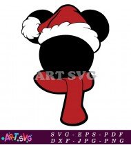 Mickey Mouse Christmas Hat Silhouette Design SVG