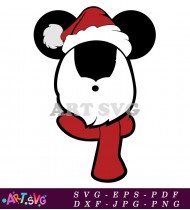 Mickey Mouse With Christmas Hat Design SVG 1