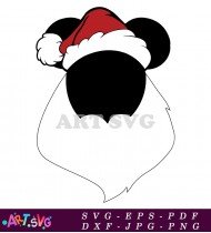 Mickey Mouse Christmas Hat Black Template SVG 1