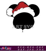 Free Mickey Mouse Christmas Hat Template SVG 2