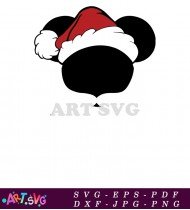 Mickey Mouse Christmas Hat Black Template SVG 2