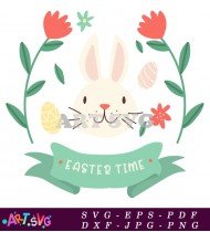 Cute Bunny Easter Time Design SVG