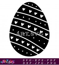 Cute Egg with Hearts for Easter Design SVG