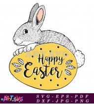 Happy Easter Bunny Cute Egg Image SVG 1