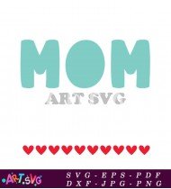 Red Hearts Mom Text Design SVG 1